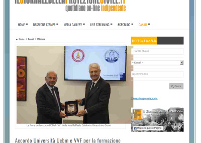 Accordo università UCBM e VVF per la formazione degli operatori