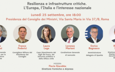 Evento “Resilienza e infrastrutture critiche. L’Europa, l’Italia e l’interesse nazionale.”